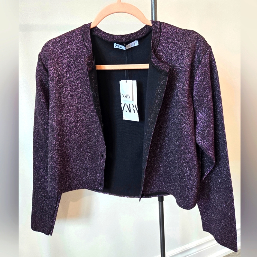 NWT - Zara Shimmering Purple Jacket
